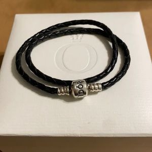 Pandora Leather Double Wrap braided bracelet.